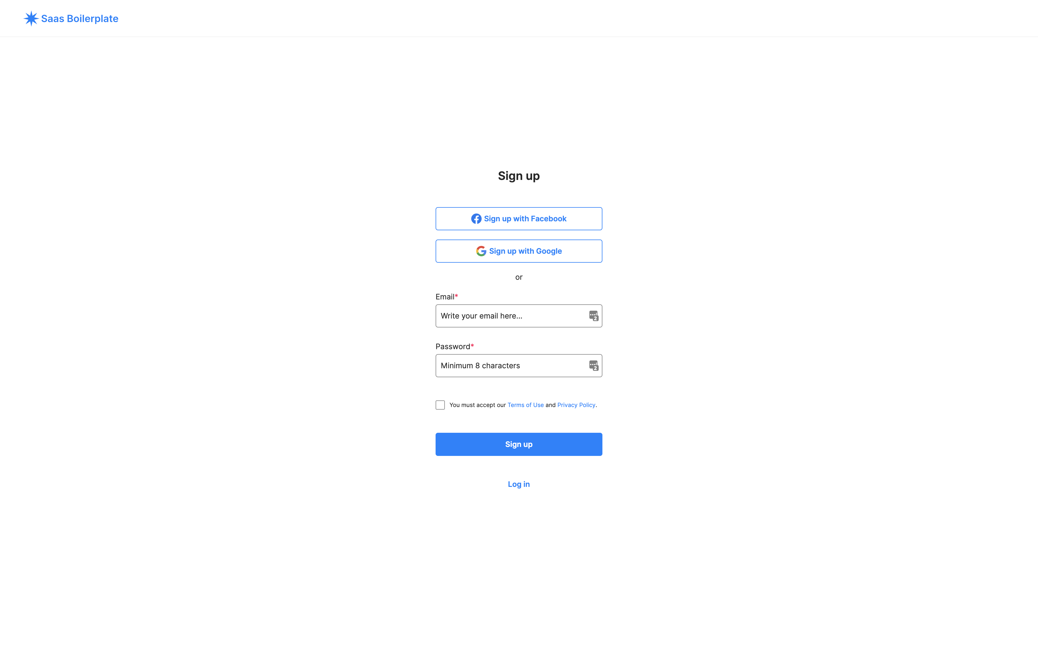 screenshot of SaaS Boilerplate